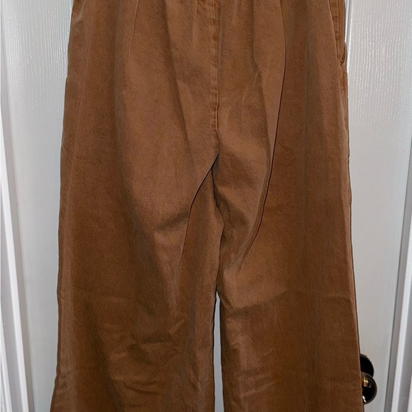 YFB Cotton Wide Leg Cargo Pants Womens M Mineral Wash Pull Up Camel Boho Hippie - Picture 3 of 10